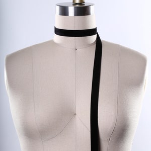 2 Black Velvet Ribbon 2 Yards Single Sided Black Thick Ribbon for Edging Gowns and Accessories Thick Velvet Choker image 4