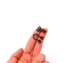Fabric Hook and Eyes 2 SETS Ovesized Jumbo Hook and Eyes for Fur Jackets and Capes - Available in Black and Brown