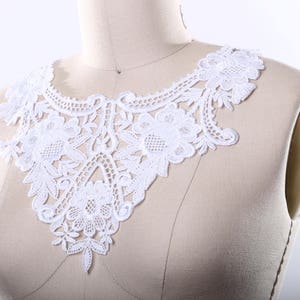 Vivanna's White Venice Lace Collar Applique Elegant Rich and Durable. Hard and Sharp Edges