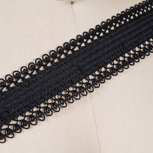Black Gimp Black French Gimp in 2&quot; Width to Embellish Lamp Shades & Home Accessories