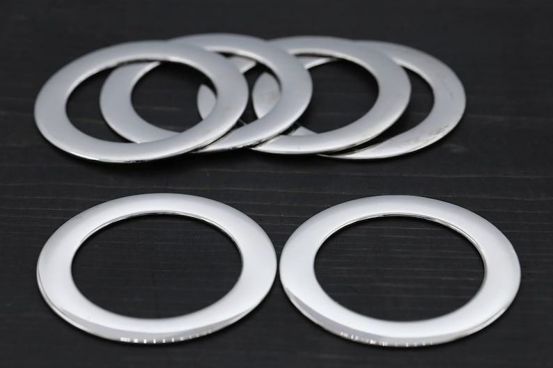 5 cm silverringar: Robusta platta ringar för handväskor, accessoarer - 4 stycken bild 2