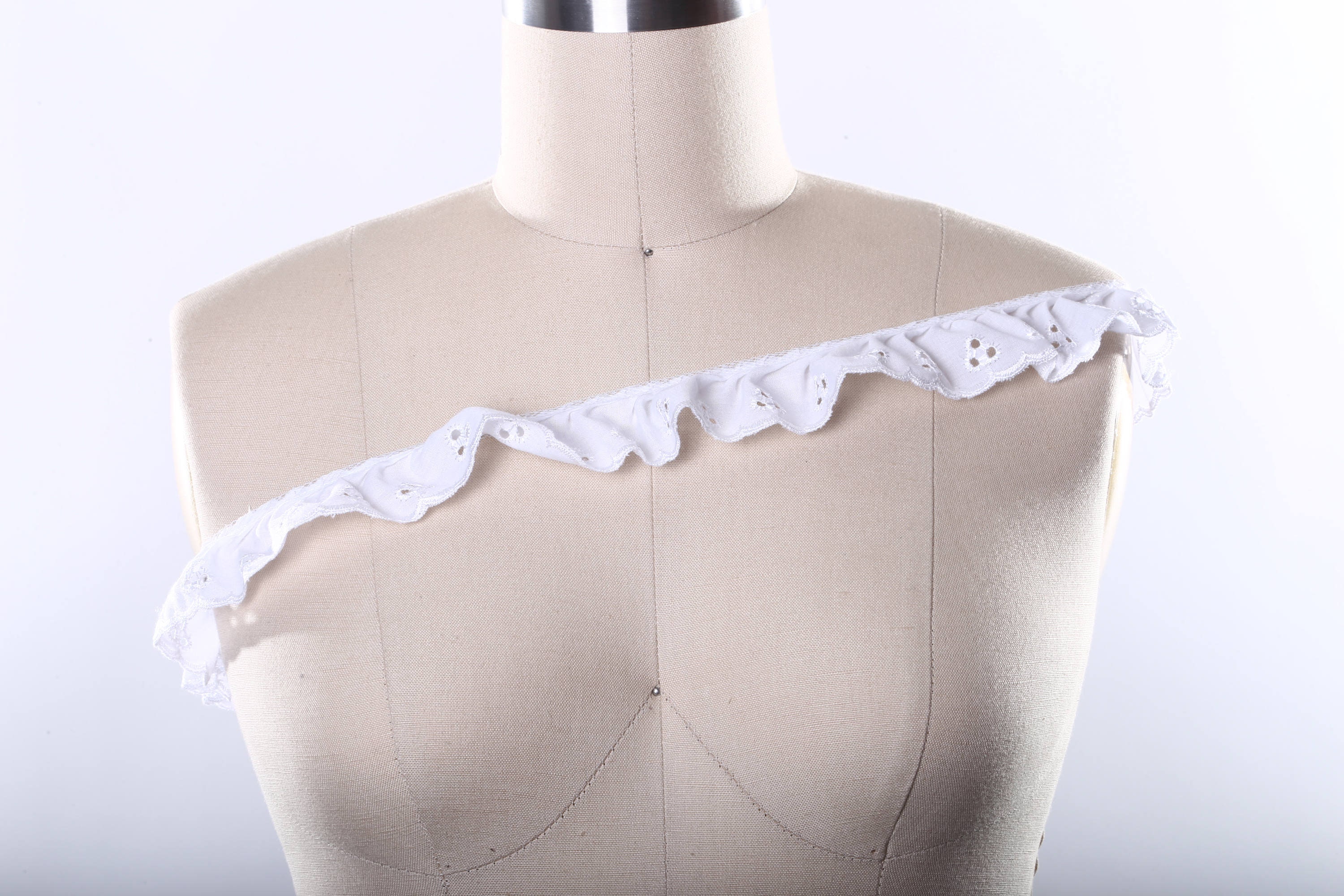 Scallop Ruffle Edge White Cotton Eyelet Scallop Lace Trim: Ruffle Edge - Etsy
