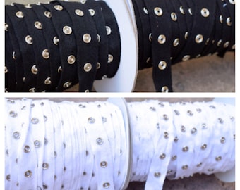 Snap Tape sur 3/4 « Coton Twill Tape, Black Snap Tape / White Snap Tape 1 Yard Disponible en Blanc- Snaps Espacés 1"12 Ligne Snaps