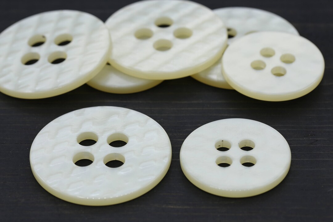 Ivory Plastic Buttons: Oversized 2.25
