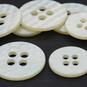 Ivory Oversized Plastic Button 6 Pieces  2.25&quot; 57mm Four Hole Chain Link Fence/ 44mm / 1.75&quot; BL067