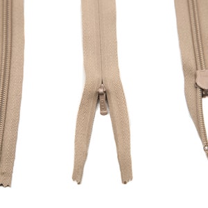 Taupe 25&quot; YKK Invisible Zipper Non Separating High End American Quality Zipper Dresses 1 Piece per order