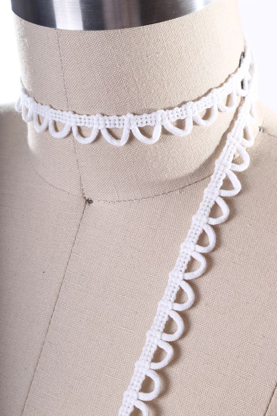 White Stretch Button Loops: Bridal Gown Spacing, 2 Yards