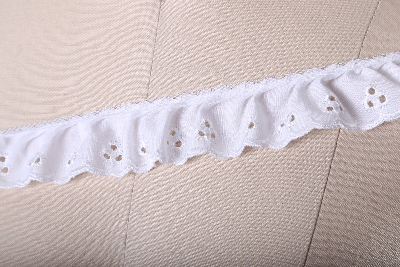 Scallop Ruffle Edge White Cotton Eyelet Scallop Lace Trim: Ruffle Edge - Etsy