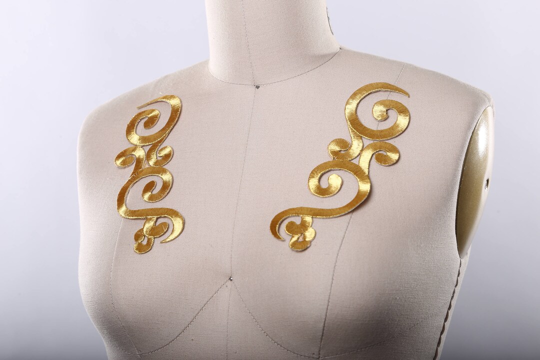 Gold Applique Gold Patch Metallic Gold Appliques Iron On. Fine