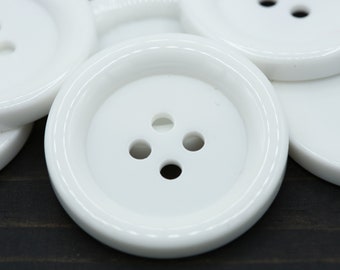 50 Bottoni Rotondi In Resina Bianca 15 Mm – 2 Fori – Per Cucito, Scrapbooking, Biglietti Fai Da Te