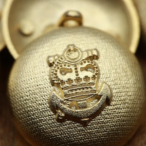 Gold Blazer Button 4 PIECES Gold Texturized Anchor Emblem Button Shank Backing 36L 23mm 15/16&quot; MG18