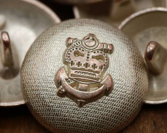 4 Rose Gold Captain Crest Metal Buttons: Blazer & Jacket (18mm/23mm)
