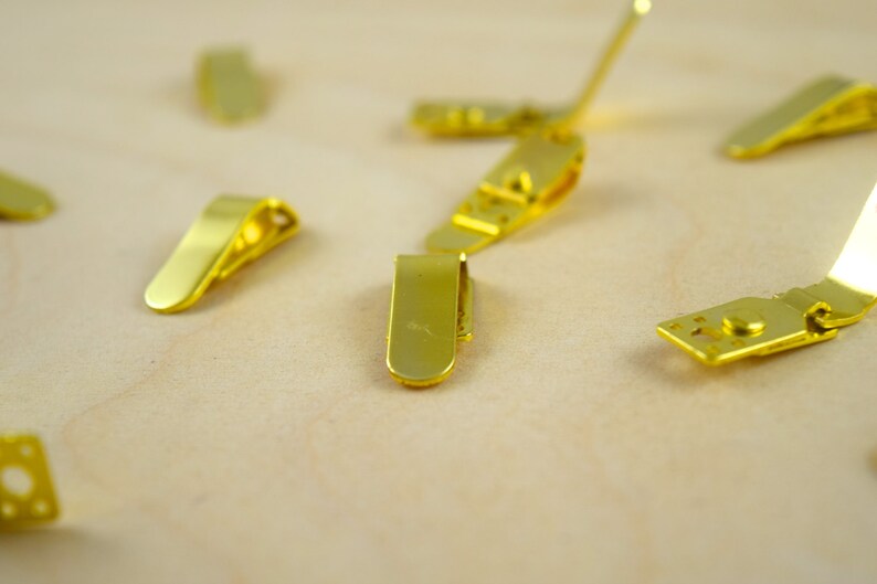 2 Gold Clipon Tie Hardware Bow Tie Hardware Bowtie Clip Etsy