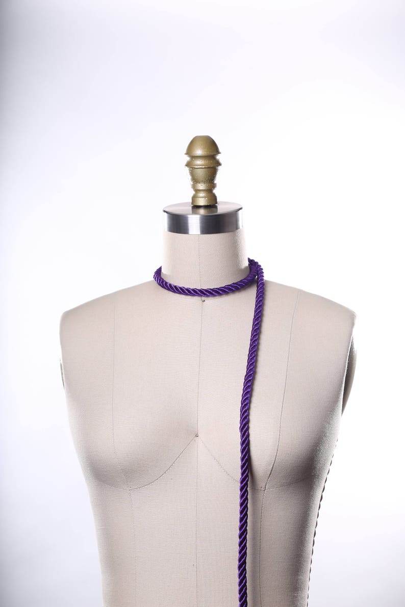 Purple Rope Trim. Purple Silky Rope Tape/ Satin Rope Tape/7mm Purple Satin Cord Trim/ Sold by the Yard image 3