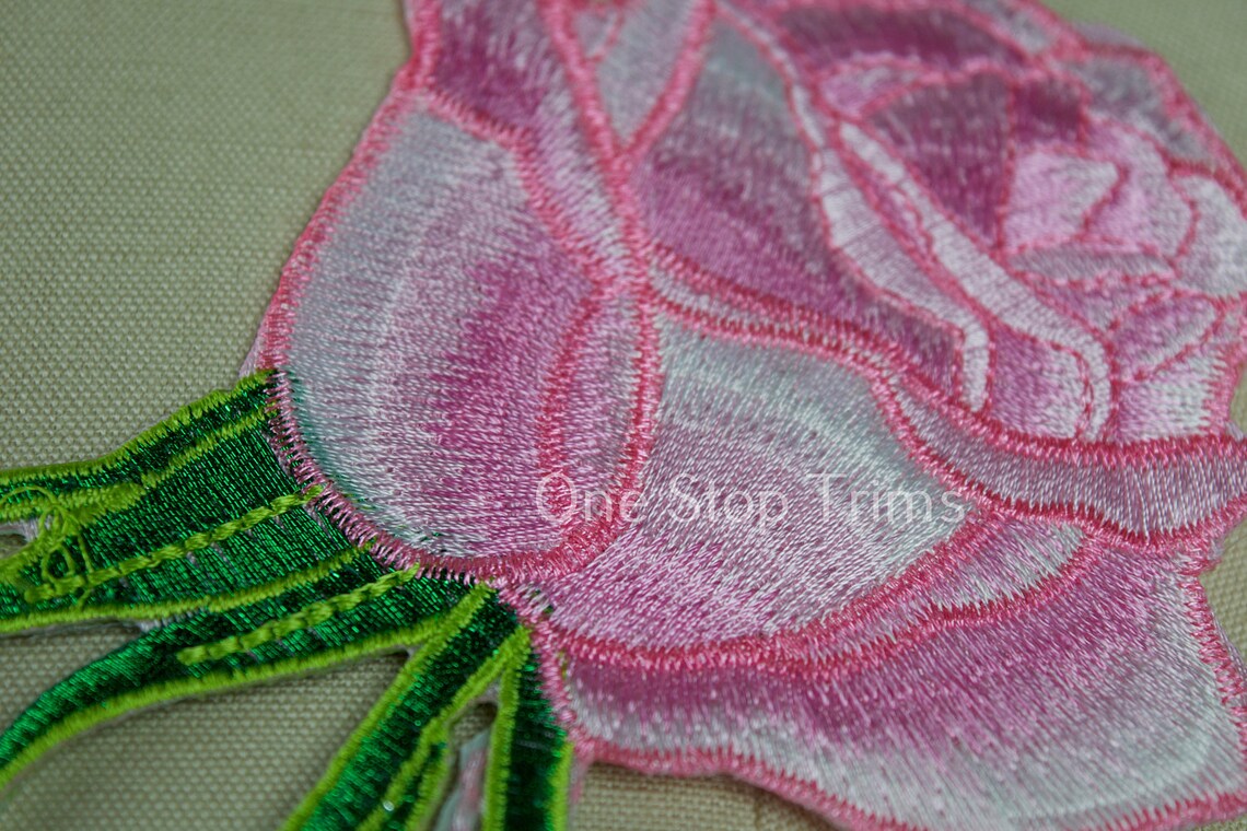 Pink Rose Patch/ Pink Flower Patch Large Pink Chablis Etsy