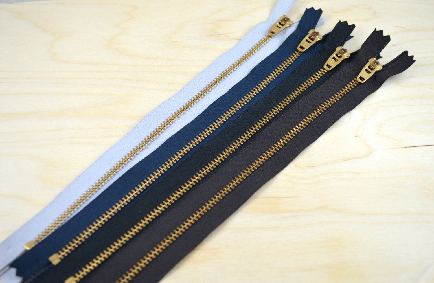 3pcs Authentic 9 YKK Gold Metal Zippers 45U Made in USA Etsy