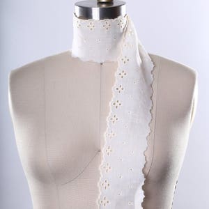 Ivory Cotton Lace Trim 3&quot; Ivory Eyelet Lace for Quilting and Kids Crafts, Clothing and Home Decor