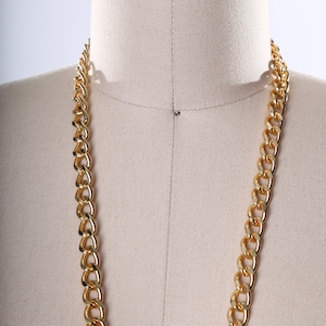 Gold Metal Chain 12mm Heavy Duty Fashion Chain Sold in Yardage 1/2" Shiny Finish