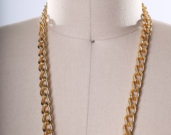 Gold Metal Chain 12mm Heavy Duty Fashion Chain Sold in Yardage 1/2" Shiny Finish