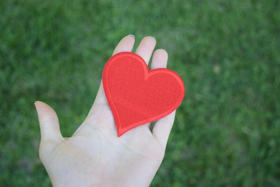 Heart Patches Iron on Heart Patches 2 Sweety Vibrant Red Heart Patches With  Iron on Backing Embroidered Valentine's day Patch