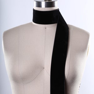 2 Black Velvet Ribbon 2 Yards Single Sided Black Thick Ribbon for Edging Gowns and Accessories Thick Velvet Choker image 3