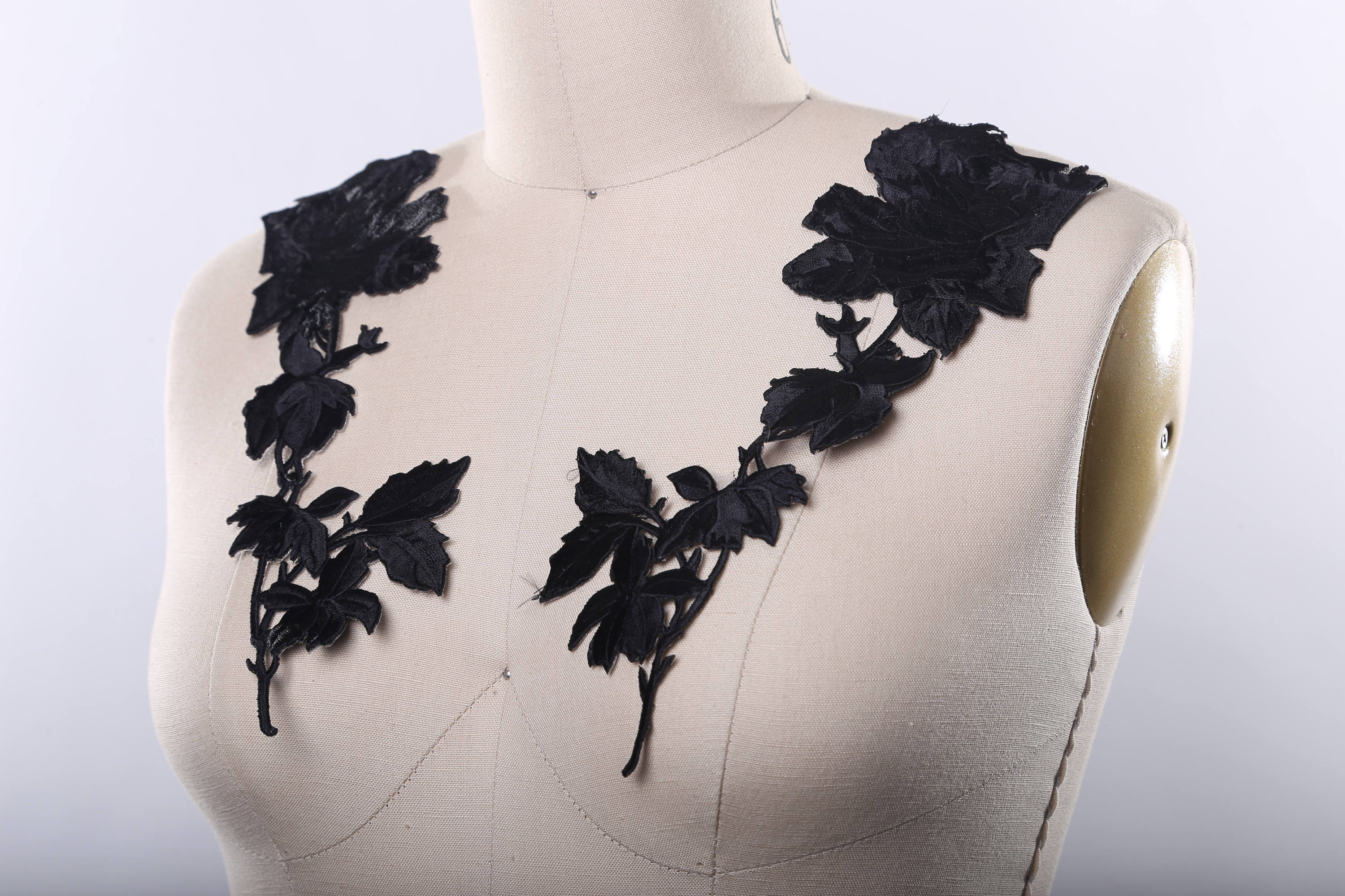 Black Flower Patches 2 Black Flower Appliques/ Black Rose - Etsy Sweden