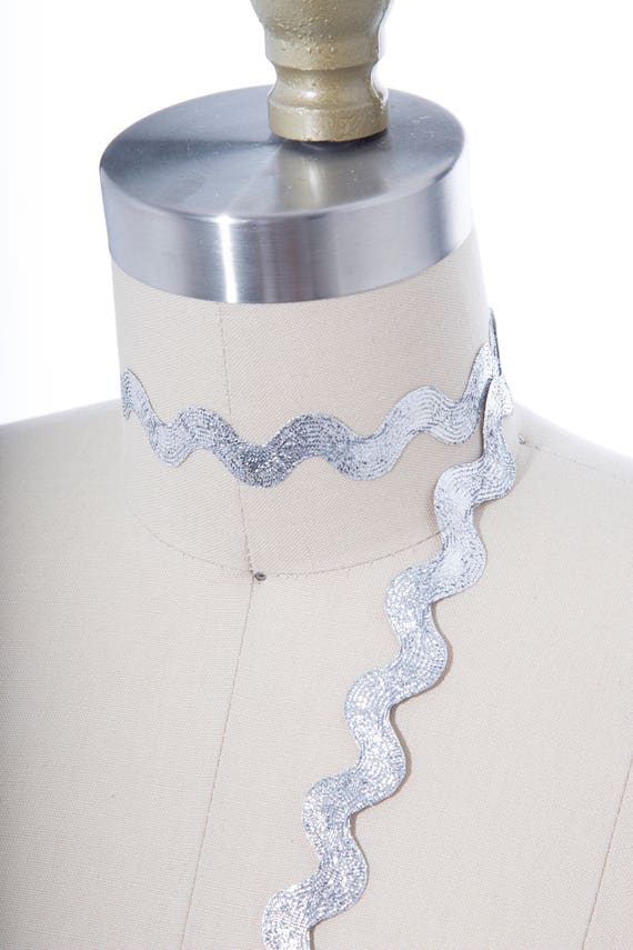 2 Yards Metallic Silver Ric Rac Trim/ 12mm or 5mm Perfect for Etsy