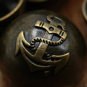 Blazer Button 4pcs Anchors Aweigh Metal Bronze Button/ Dome Shade Button in Nautical Theme/ Shank Backed/ 40L 25mm 1&quot; 9/16&quot; 22L 14mm