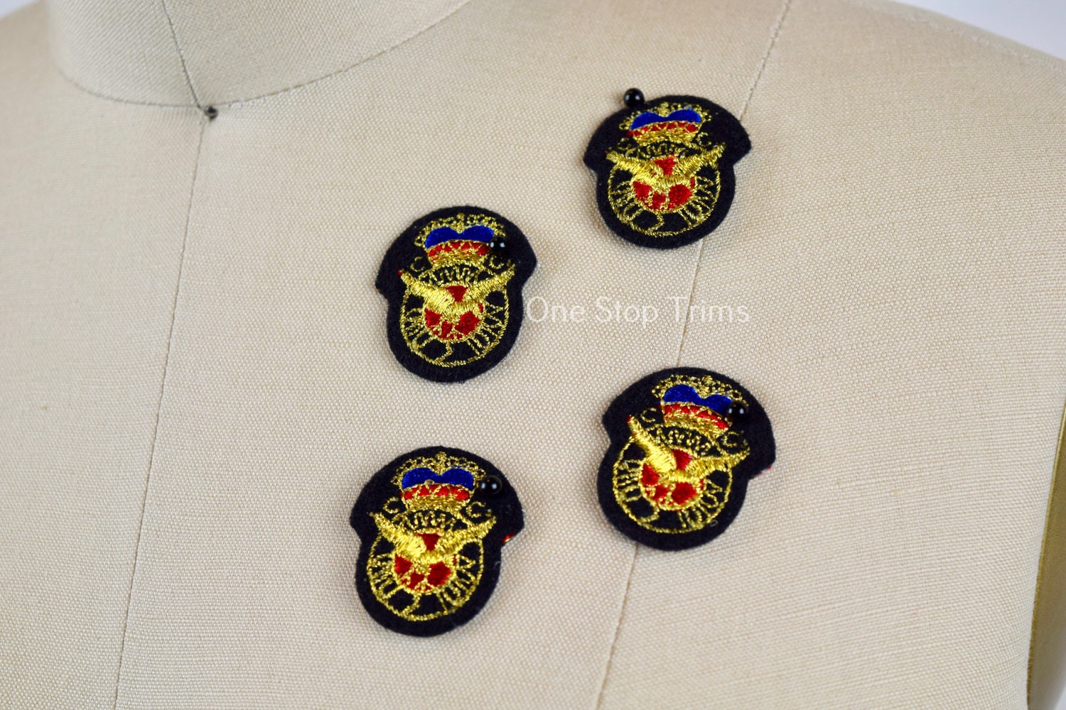 Small Emblem Patch/ Small Semi Circle Crest Patch Black Gold - Etsy