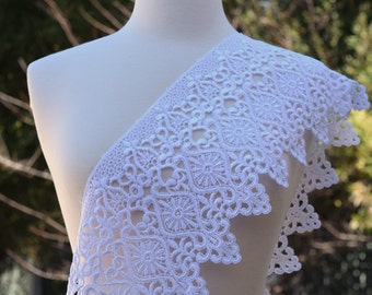 White Lace Trim / Ivory Lace Trim Gabi's 7" Ultra Wide White Venise Lace / Ivory Venise Lace Point de Venise Lace High Quality