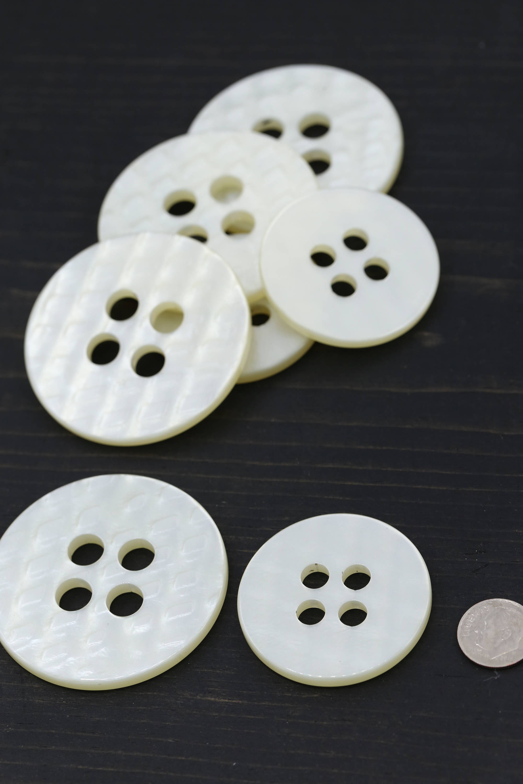 Ivory Plastic Buttons: Oversized 2.25