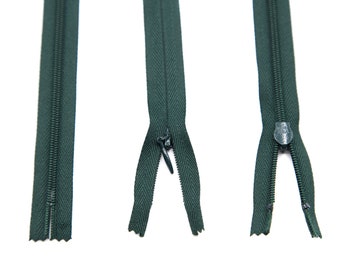 Hunter verde YKK invisible cremallera #3 vestido cremallera oculta cremallera 24"