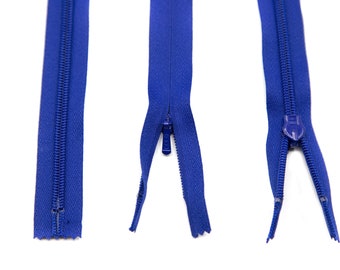 Royal Blue 24" YKK Invisible Zipper Size #3 Made In USA High Quality Zipper for Dresses Rich Blue Color Dress Zipper Close End