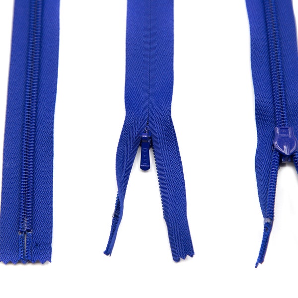 Royal Blue 24" YKK Invisible Zipper Size #3 Made In USA High Quality Zipper for Dresses Rich Blue Color Dress Zipper Close End