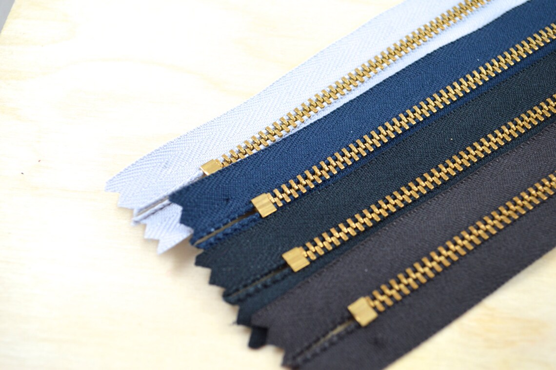 3pcs Authentic 9 YKK Gold Metal Zippers 45U Made in USA Etsy