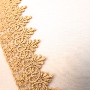 Raven Gold Metallic Venice Lace Flower Groundwork Costumes, Gowns and Home Decor 3 image 3