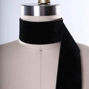 2 Black Velvet Ribbon 2 Yards Single Sided Black Thick Ribbon for Edging Gowns and Accessories Thick Velvet Choker image 2