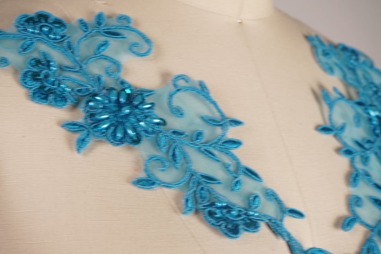 Stunning Teal Applique/ Turquoise lace Applique/ Turquoise Etsy