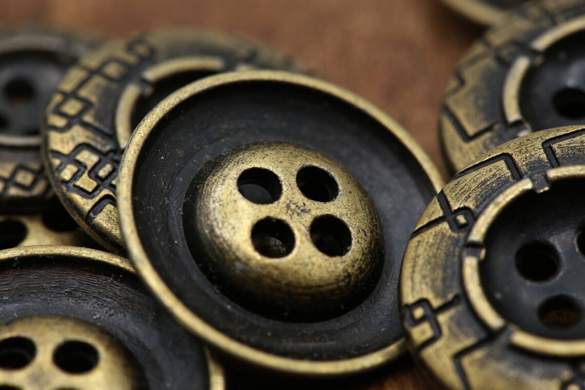 Bronze Blazer Button 4pcs Enter the Matrix Bronze Metal Etsy