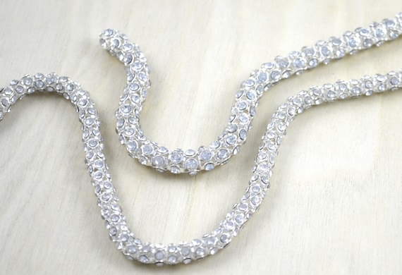 RHINESTONE CHAIN NECKLACE - Silver