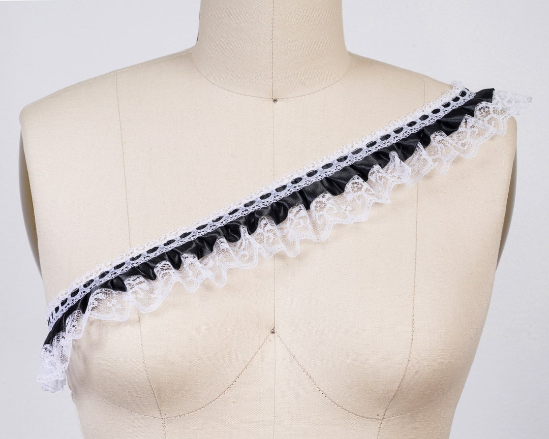 Black & White Ruffle Lace Trim: Costume French Maid Lace - Etsy