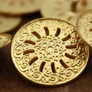 Gold Blazer Button 4 PIECES Italian Style Sun Shine over Florence 32L 20mm 13/16&quot; MG08
