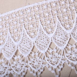 White or Ivory Venice Lace Trim 4.5 in Width. Dainty and Durable. Vintage inspired/ Bridal Lace Trim PRISCILLA image 3