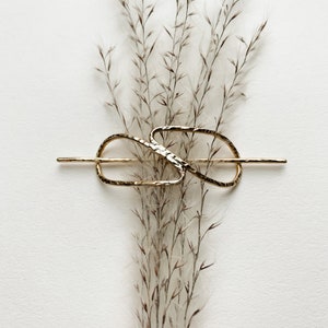 Elidi Hair Pin | Brass | Simple hair pin | Hair pins | Brass hair pin | Hammered hair pin | Minimalist hair pins | Simple hair forks | Gold