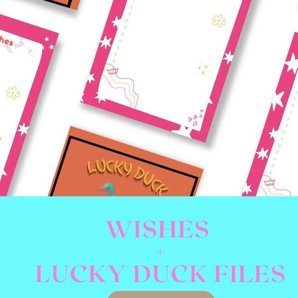 DIGITAL PRINT BUNDLE Birthday Wishes Lucky Duck Matchbox Design and Wish List Bundle