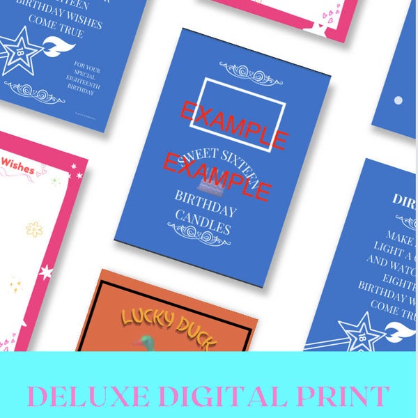 16- Deluxe DIGITAL PRINT Bundle Sweet 16 Birthday Inspired Printable FILE 16 including wishes and matches files