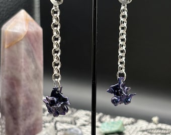 Iridescent Ball Python Vertebrae Earrings: Witchy Stainless Steel Bone Jewelry