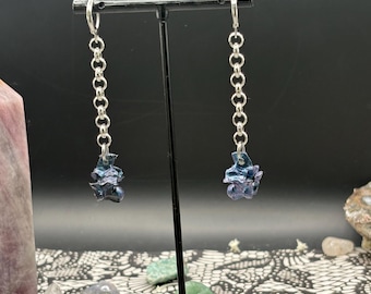 Iridescent Ball Python Vertebrae Earrings: Stainless Steel, Witchy Boho