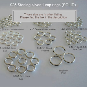 925 Sterling silver Jump Rings,SOLIDOpened & Closed Jump rings soldered, Round, 3mm, 4mm, 5mm, 6mm, 7mm, 8mm, 10mm. ... image 5