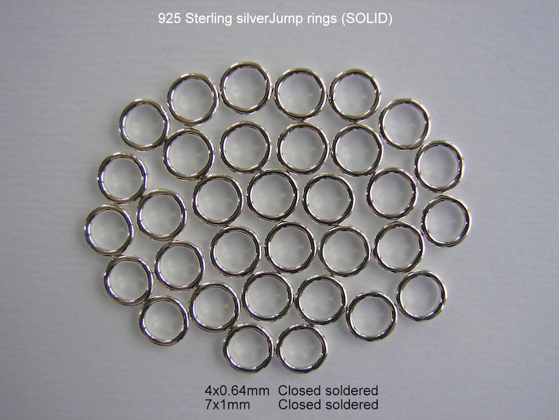 925 Sterling silver Jump Rings,SOLIDOpened & Closed Jump rings soldered, Round, 3mm, 4mm, 5mm, 6mm, 7mm, 8mm, 10mm. ... image 4